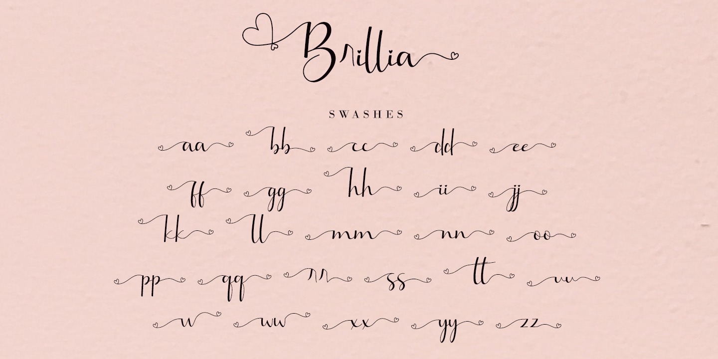 Brillia Calligraphy Italic Font preview